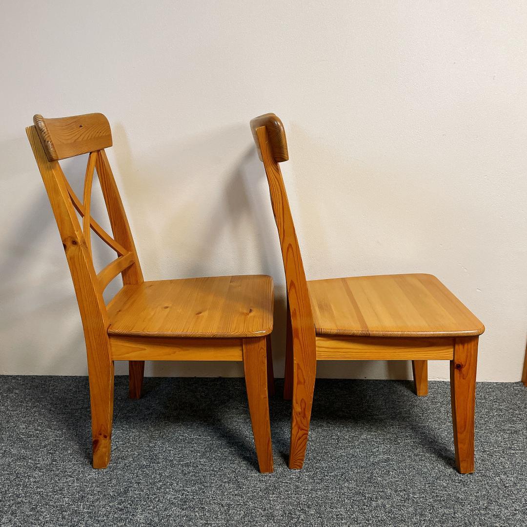 2脚セット IKEA イケア INGOLF インゴルフ チェア パイン材 天然木