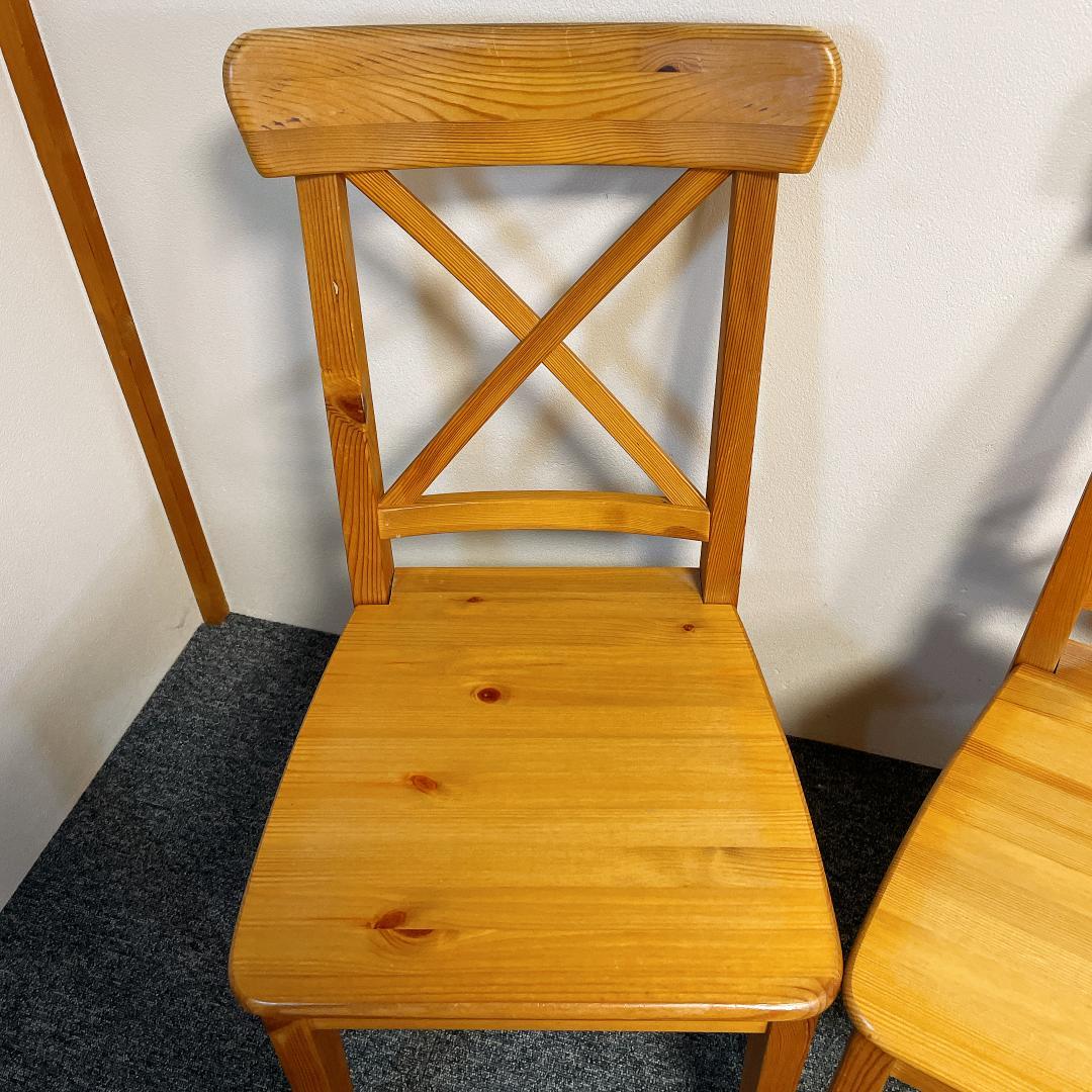 2脚セット IKEA イケア INGOLF インゴルフ チェア パイン材 天然木
