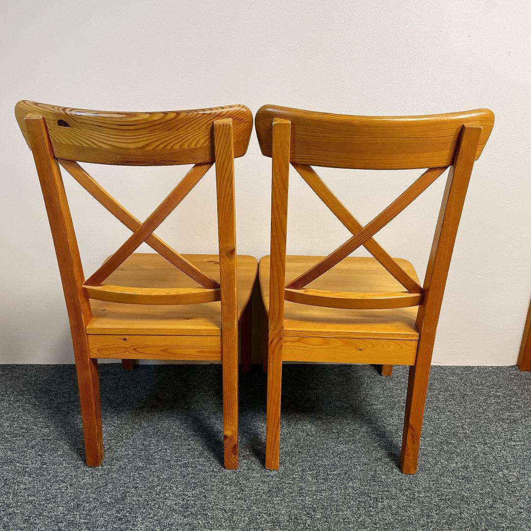 2脚セット IKEA イケア INGOLF インゴルフ チェア パイン材 天然木