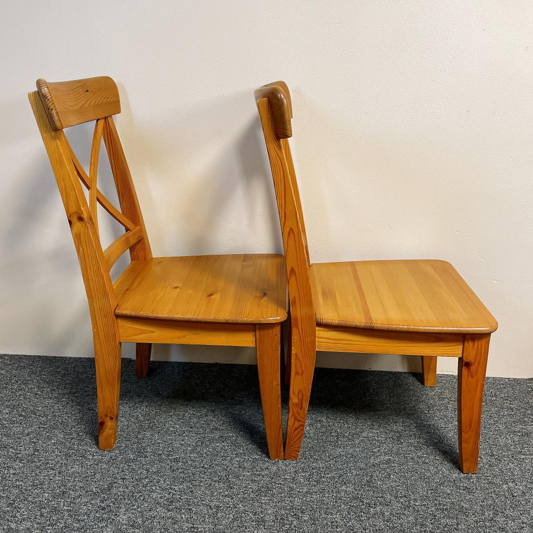 2脚セット IKEA イケア INGOLF インゴルフ チェア パイン材 天然木