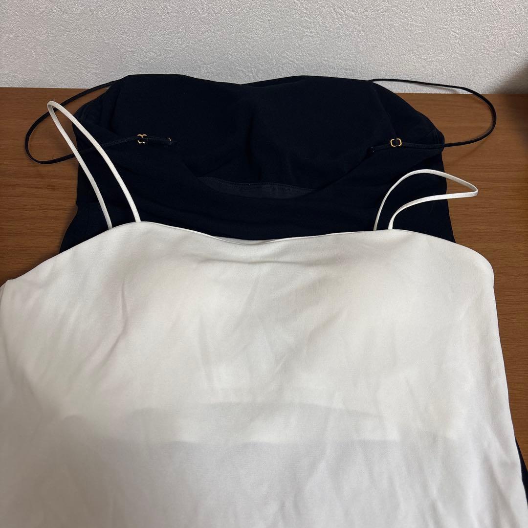 イエナ　バックデザインブラキャミソール　 ブラック/ホワイト 二枚セット