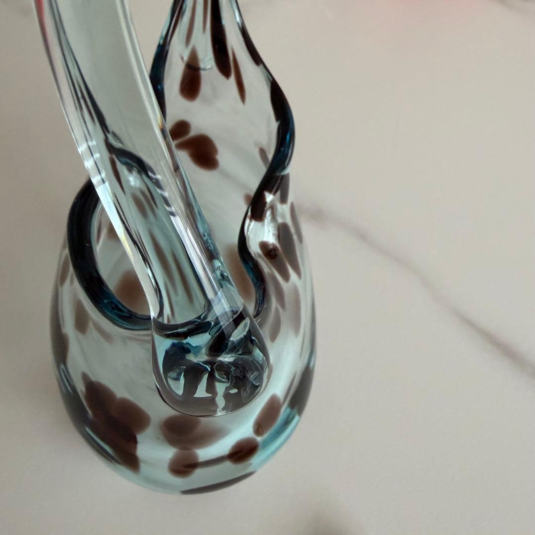 【Sghr スガハラガラス】サック＊サイレントムーン・手作りガラス製花瓶（美品）