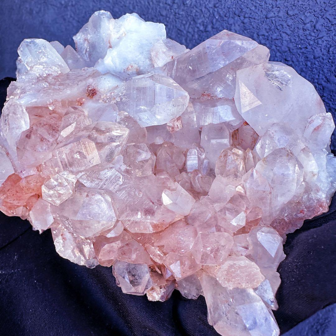 希少❗️超綺麗♡レインボー☆超強いパワー ピンクヒマラヤ水晶 クラスターA1441