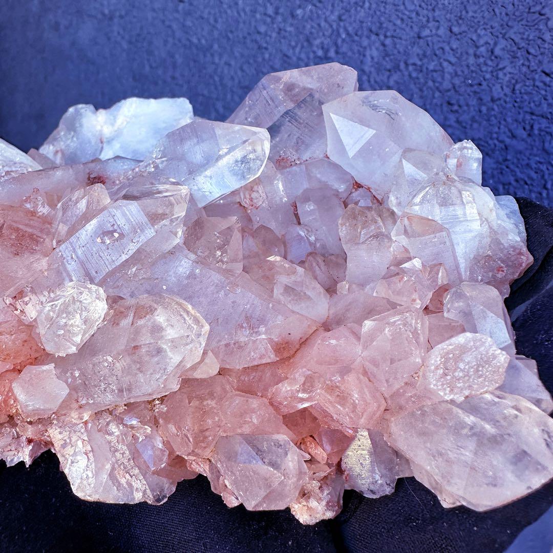 希少❗️超綺麗♡レインボー☆超強いパワー ピンクヒマラヤ水晶 クラスターA1441