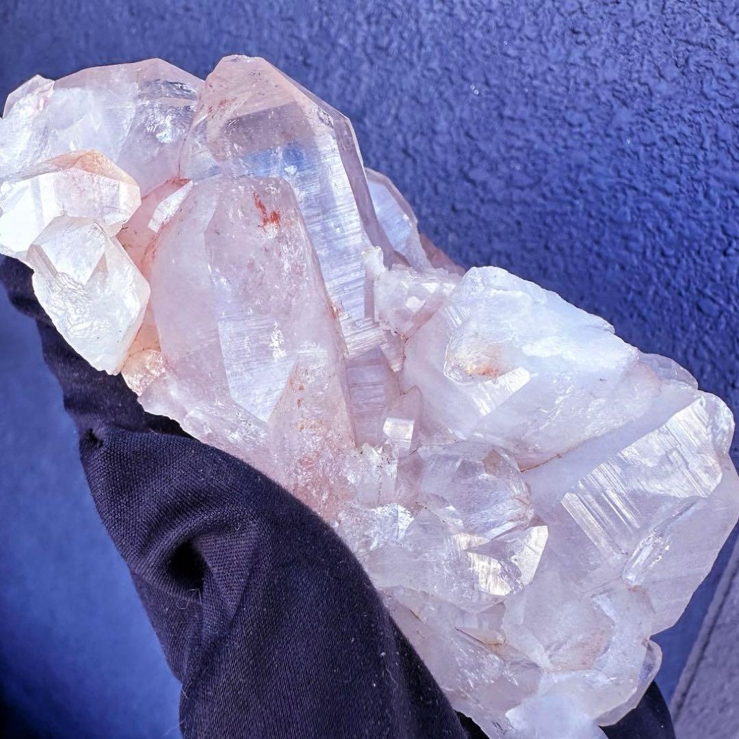 希少❗️超綺麗♡レインボー☆超強いパワー ピンクヒマラヤ水晶 クラスターA1441