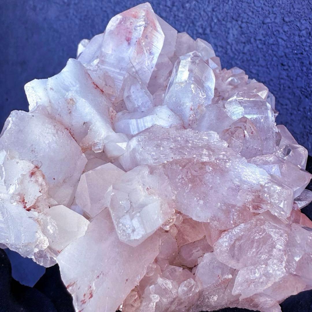 希少❗️超綺麗♡レインボー☆超強いパワー ピンクヒマラヤ水晶 クラスターA1441