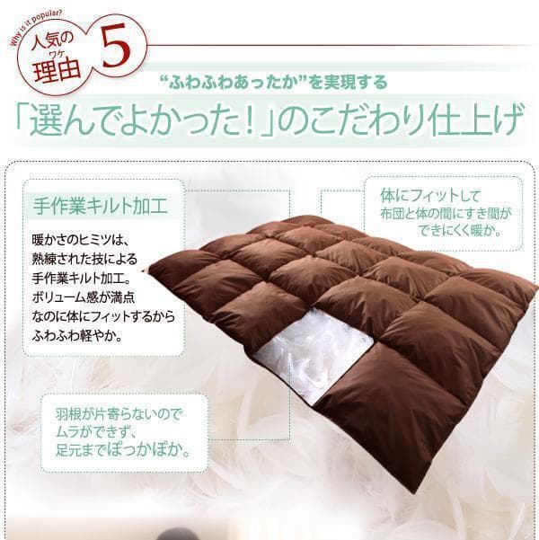 在庫限り！新品 送料込 羽根布団 ダブルサイズ11点セットベッドタイプ ブラウン