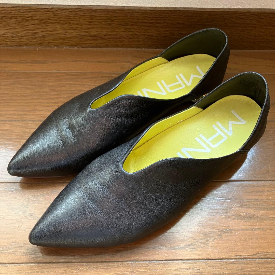 【美品】MANAふかふかバブーシュ BL 37size 23.5㌢