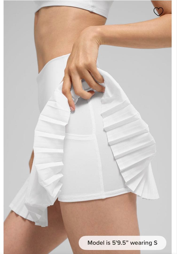 ALO yoga ホワイト プリーツスカート XSサイズ