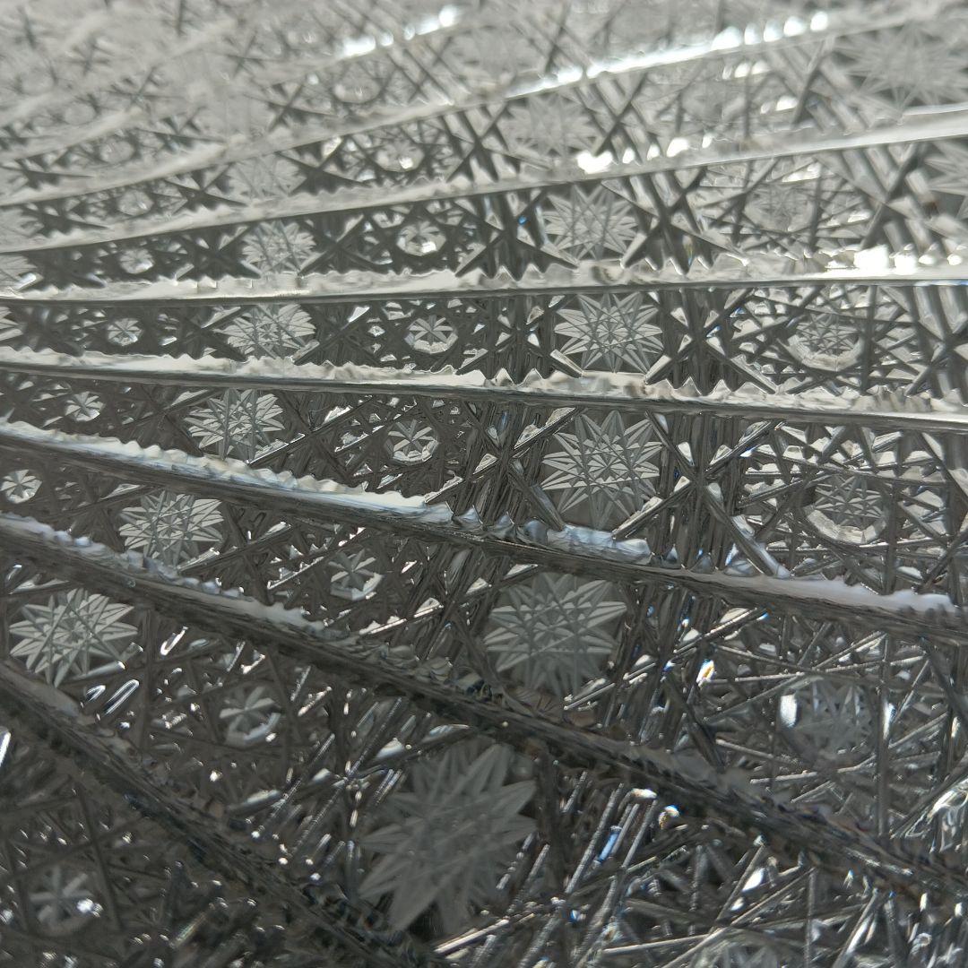 ボヘミアクリスタル 500PKカット オーバルプレート 大皿 ハンドカット