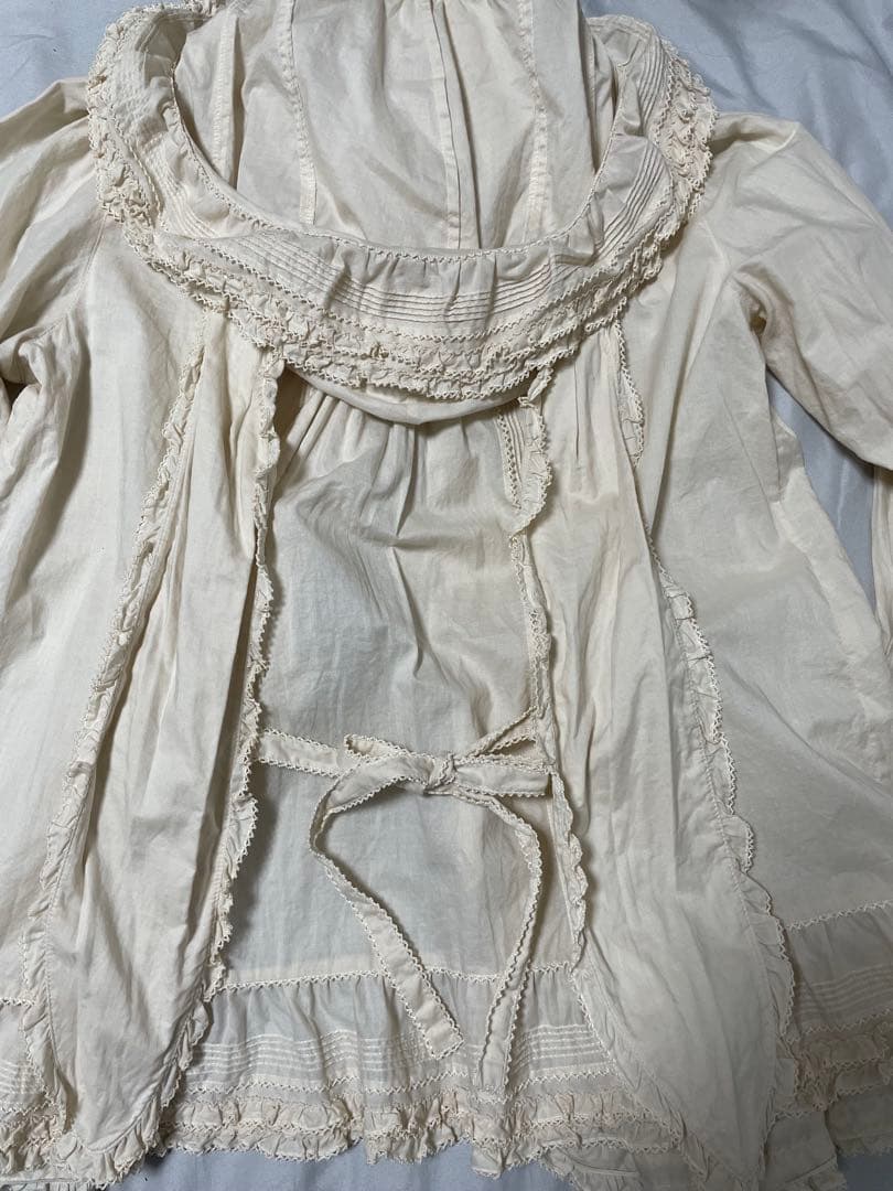 ピンクハウス　ウサ耳フード付き　綿ローンオーバーブラウス