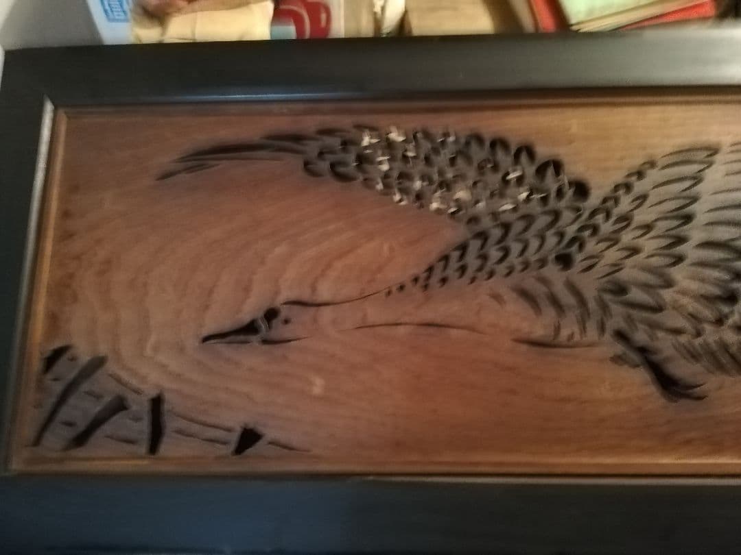 欄間、白鳥2羽