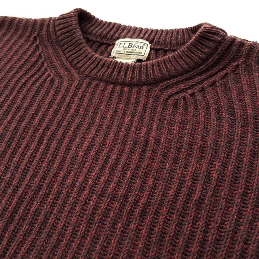 渋いカラー　エルエルビーン　肉厚　コットンニット　リブニット　メランジ