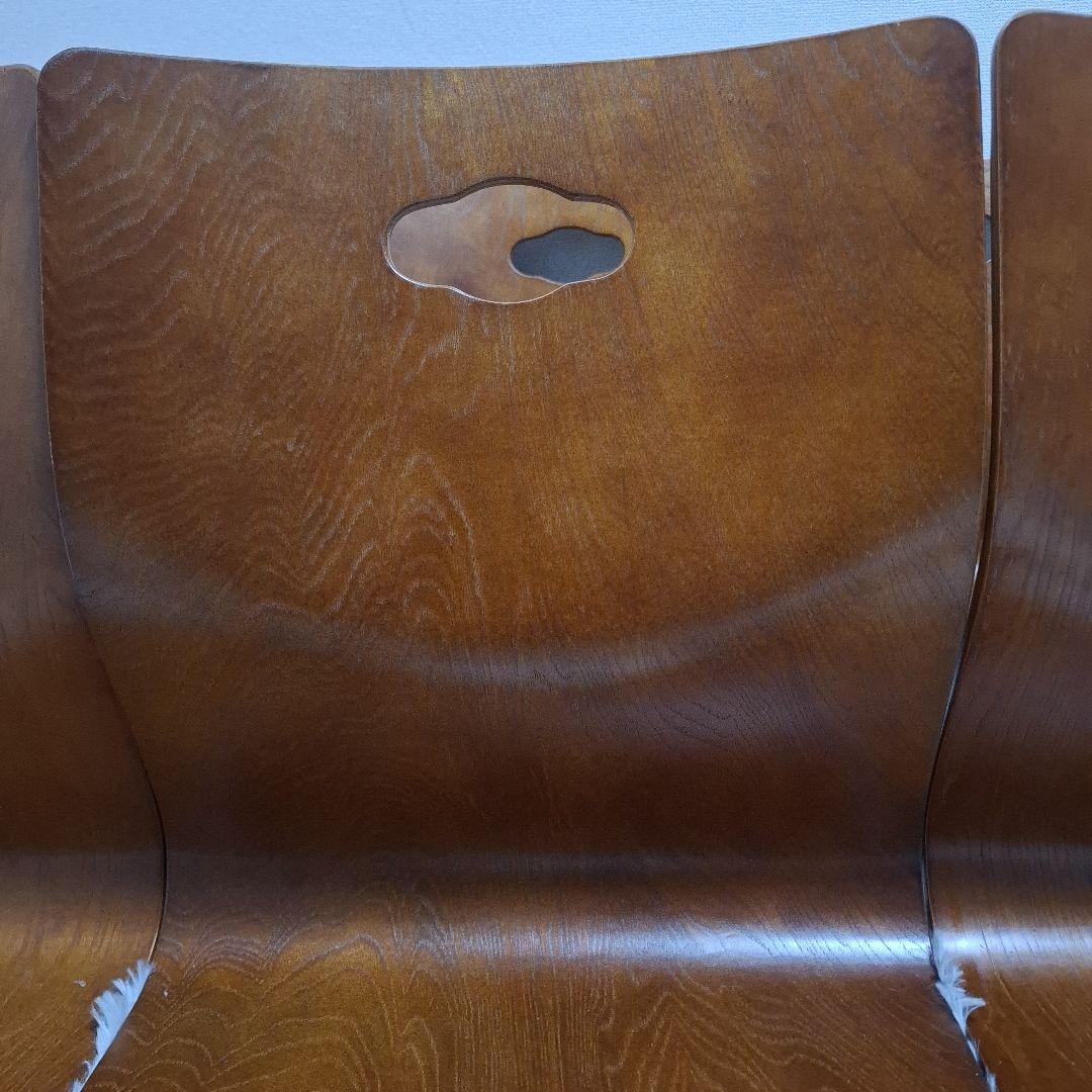 【美品】光製作所 木製座椅子 曲げ座椅子 和座椅子 旅館椅子 6脚セット