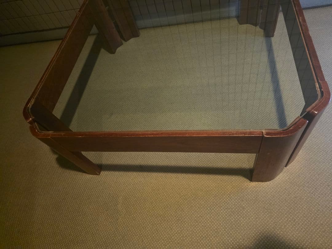 木製ガラスセンターテーブル