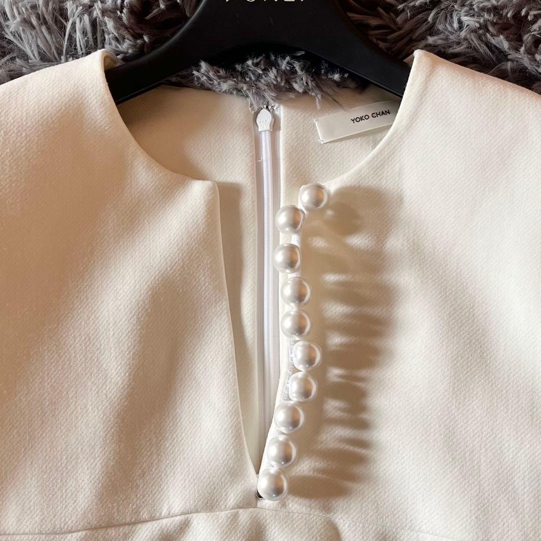 美品✨ ヨーコチャン パールAライントップス ロングスリーブ 近年 40 白