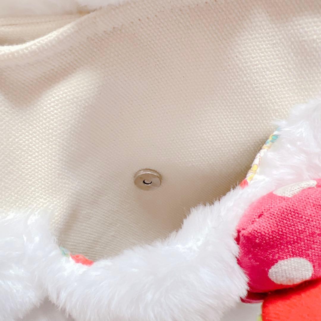 コヤンイサムチョン うさぎ サンダーちゃん のいちご刺繍 フリルトートバッグ