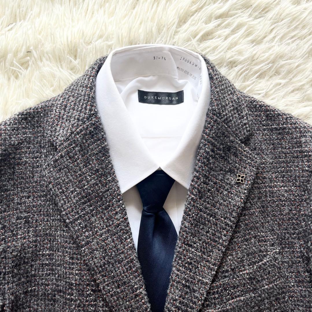 <美品>TAGLIATORE グレー ウール ツイード ジャケット サイズ44