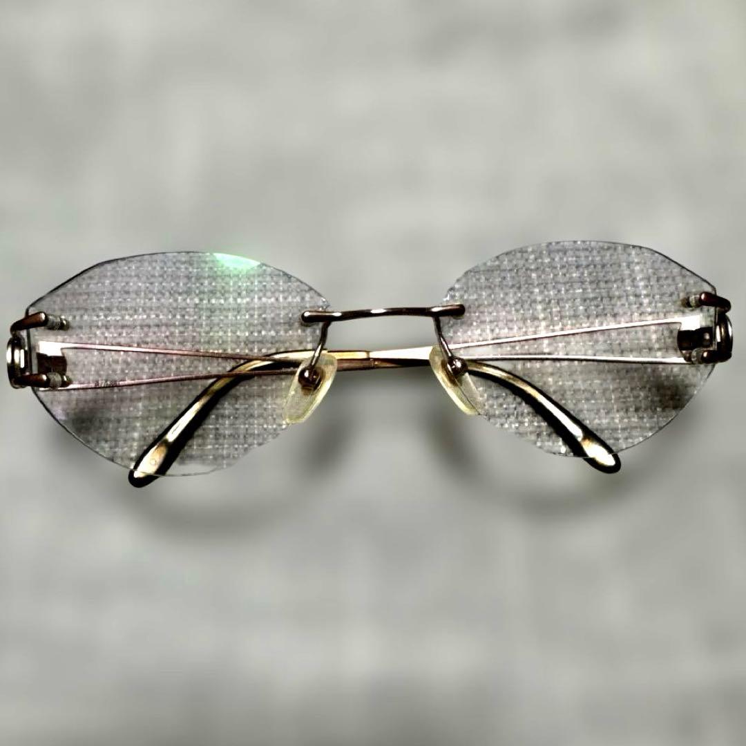 BVLGARIブルガリゴールドメタルフレームクリアレンズサングラス　レディース