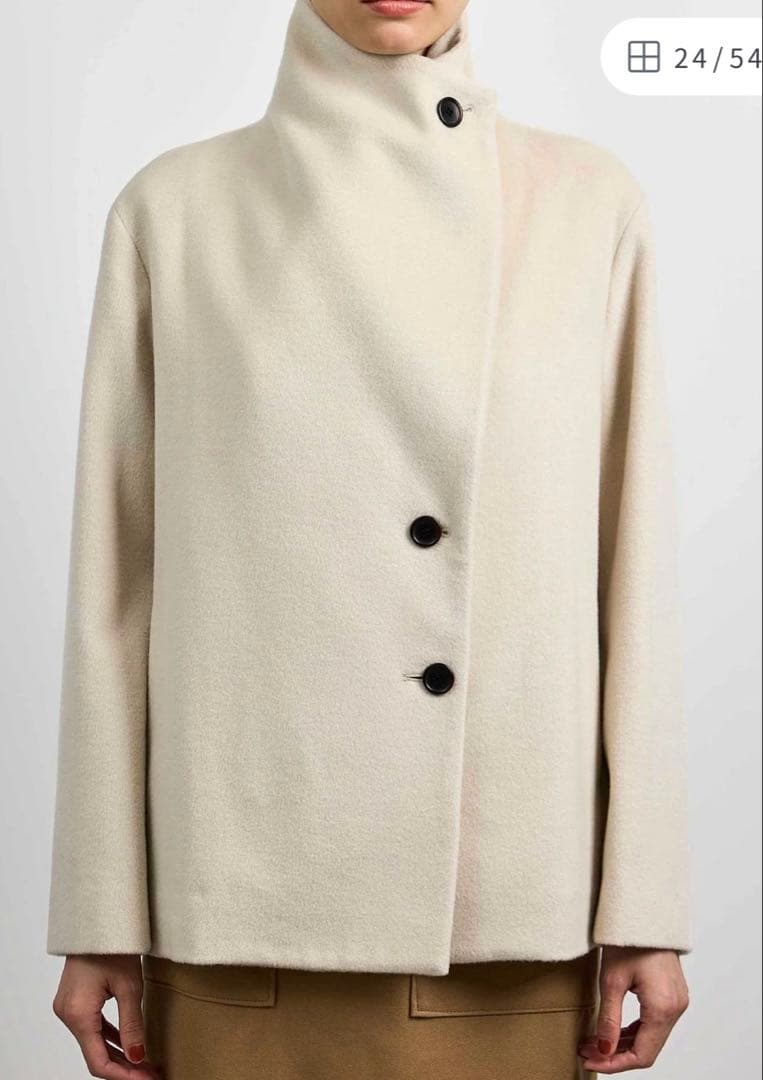 【美品】ROPE プレミアムカシミヤ ショートコート【25AW】オフホワイト36