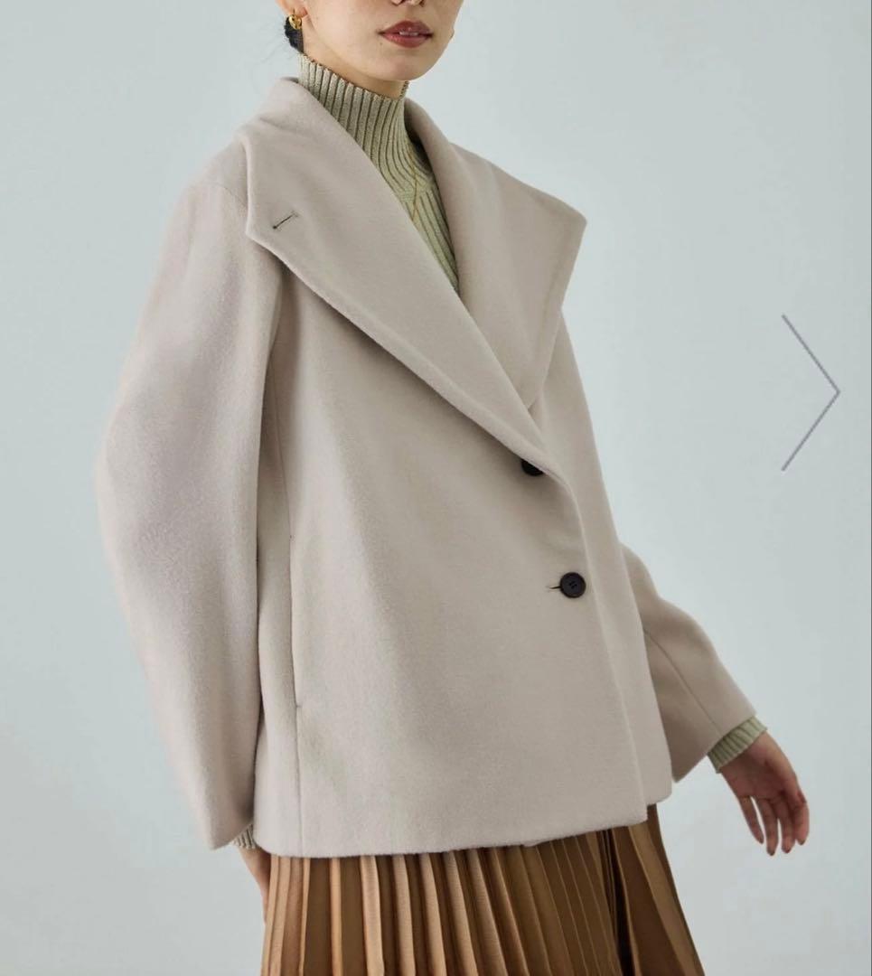 【美品】ROPE プレミアムカシミヤ ショートコート【25AW】オフホワイト36