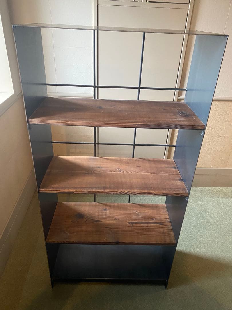 グラearlアール　アイアンシェルフ 4段 木製棚