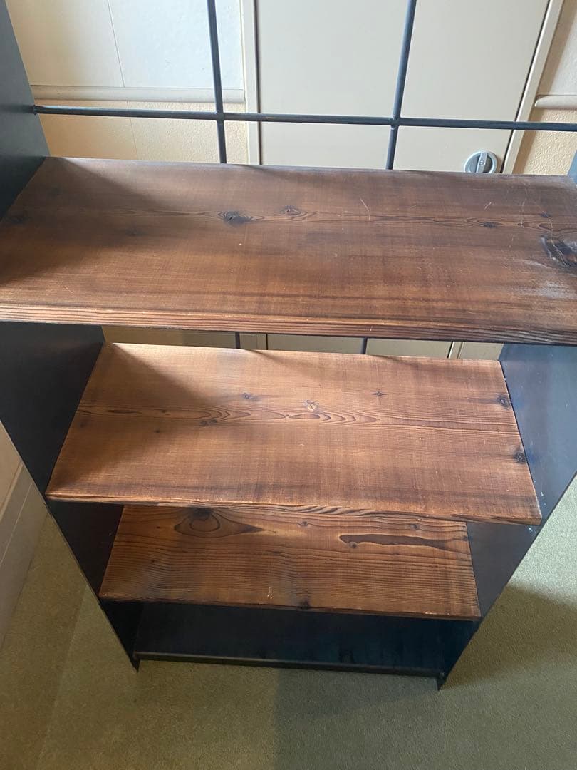 グラearlアール　アイアンシェルフ 4段 木製棚