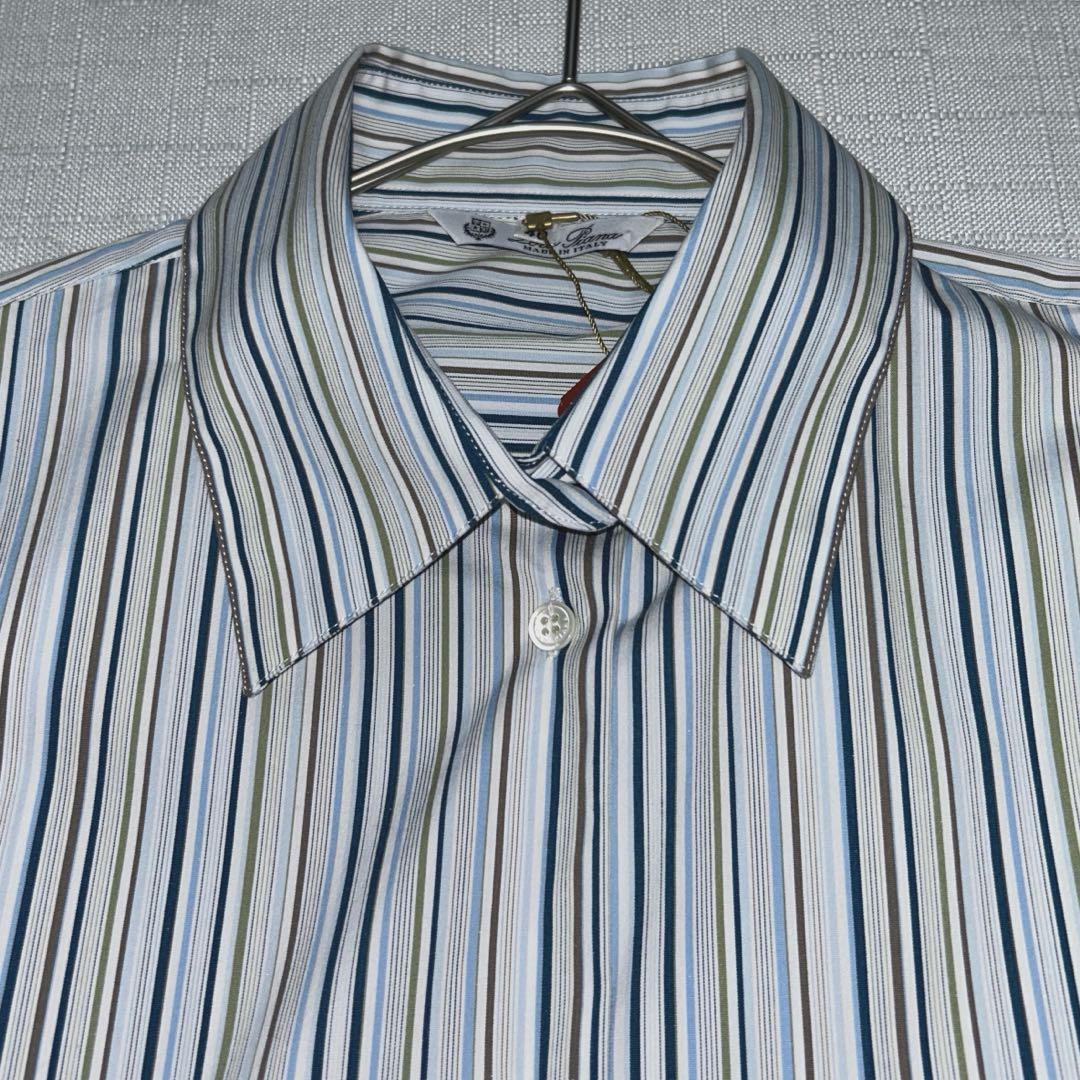 タグ付き Loro Piana ロロピアーナ ストライプ 長袖 シャツ 40
