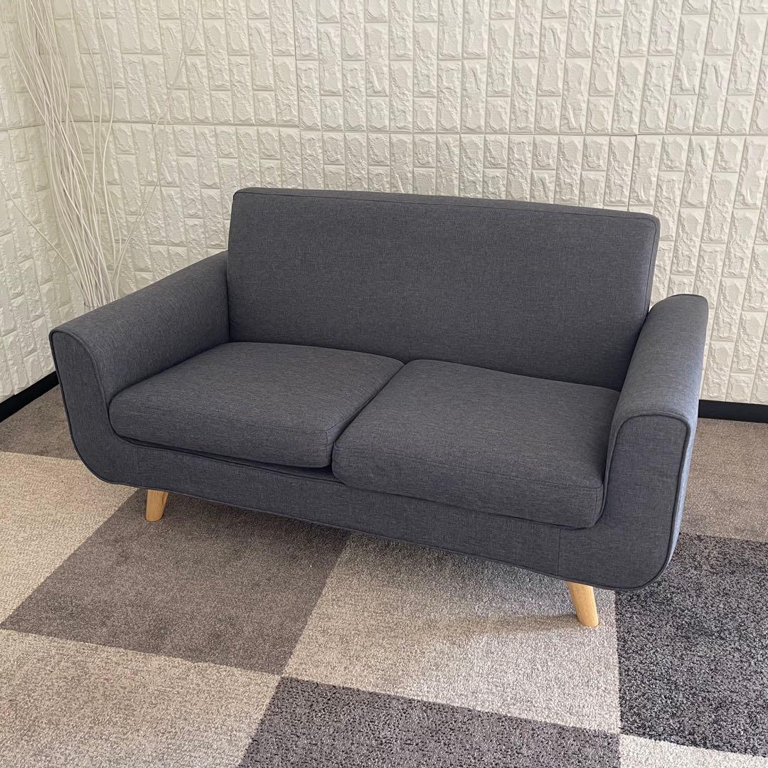 東京23区配送無料✨アイリス　北欧2人掛けソファ　グレー　美品