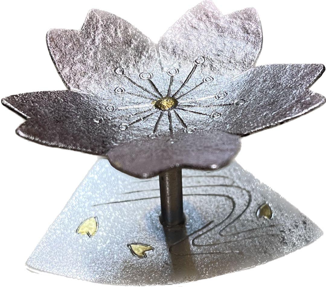 蓋置　モール　流水に桜　茶道具