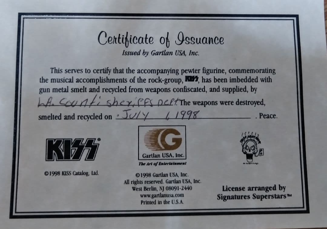 KISS 直筆 サイン入りスタチュー 限定74/500