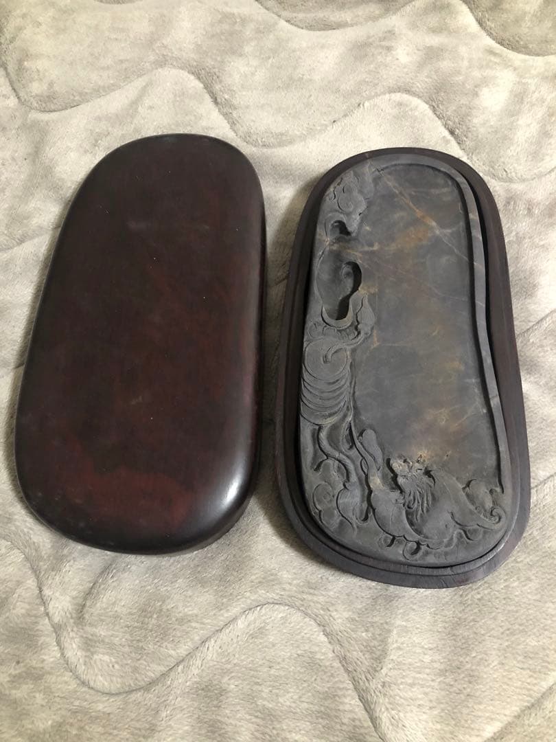 すずり 端溪硯 雲龍文 老坑水岩 大西洞 金暈 五彩釘 書道具 端渓硯 文房四寶