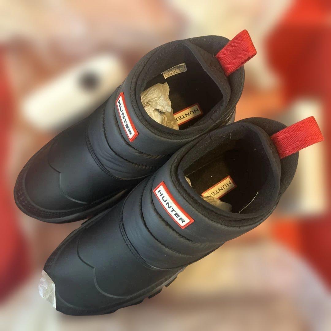 HUNTER ブラック スノーブーツ 24.5~25 UK6