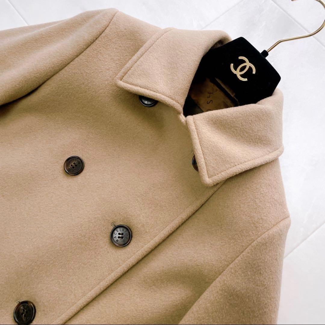 極美品✨近年 マッキントッシュ ウールカシミヤ ピーコート ロゴボタン キャメル