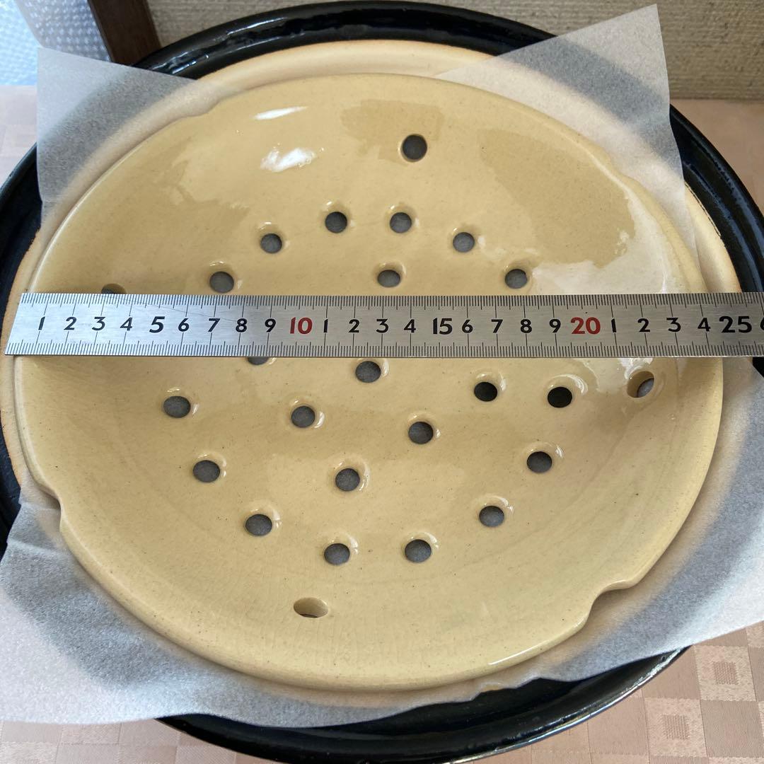 長谷園ヘルシー蒸し鍋　土鍋黒　さくらんぼ