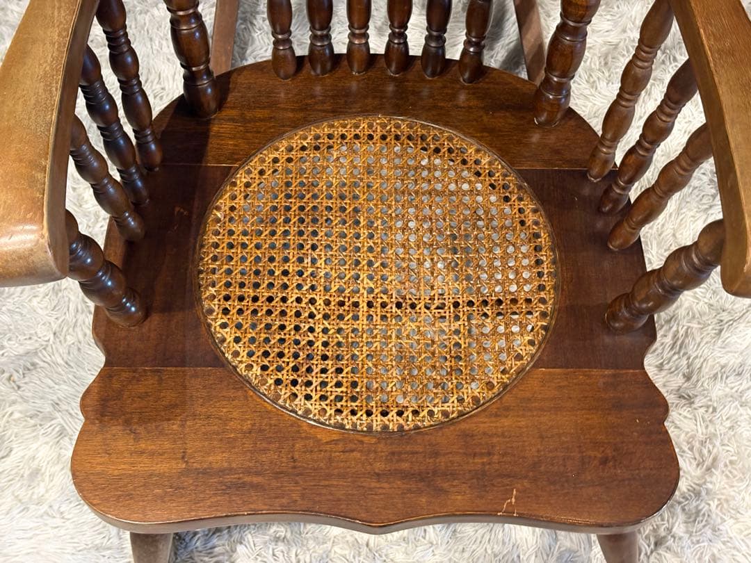 超希少　ウルフロッキングチェア　無垢材　クラシック　アジアン　木彫り　INR