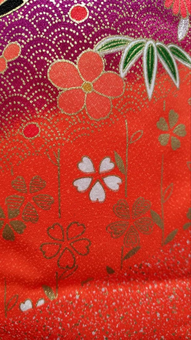 RK551子供着物7歳前後用着丈135センチ裄丈55センチ正絹めちゃくちゃ綺麗