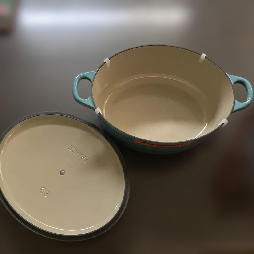 LE CREUSET ターコイズ 両手鍋 約29cm