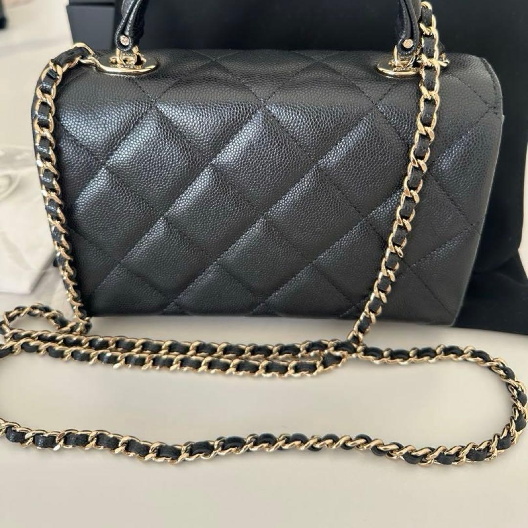 【極美品】シャネル トップハンドル ミニマトラッセ キャビアスキン