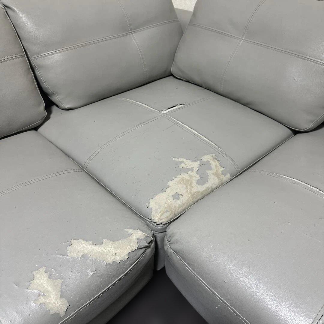 訳あり品 ソファ L字 3人掛け グレー