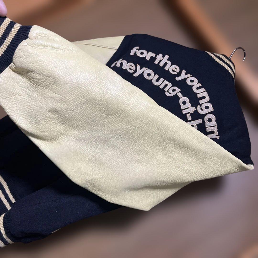 VAN JAC スタジアムジャンパー　 Lサイズ　袖皮　ネイビー