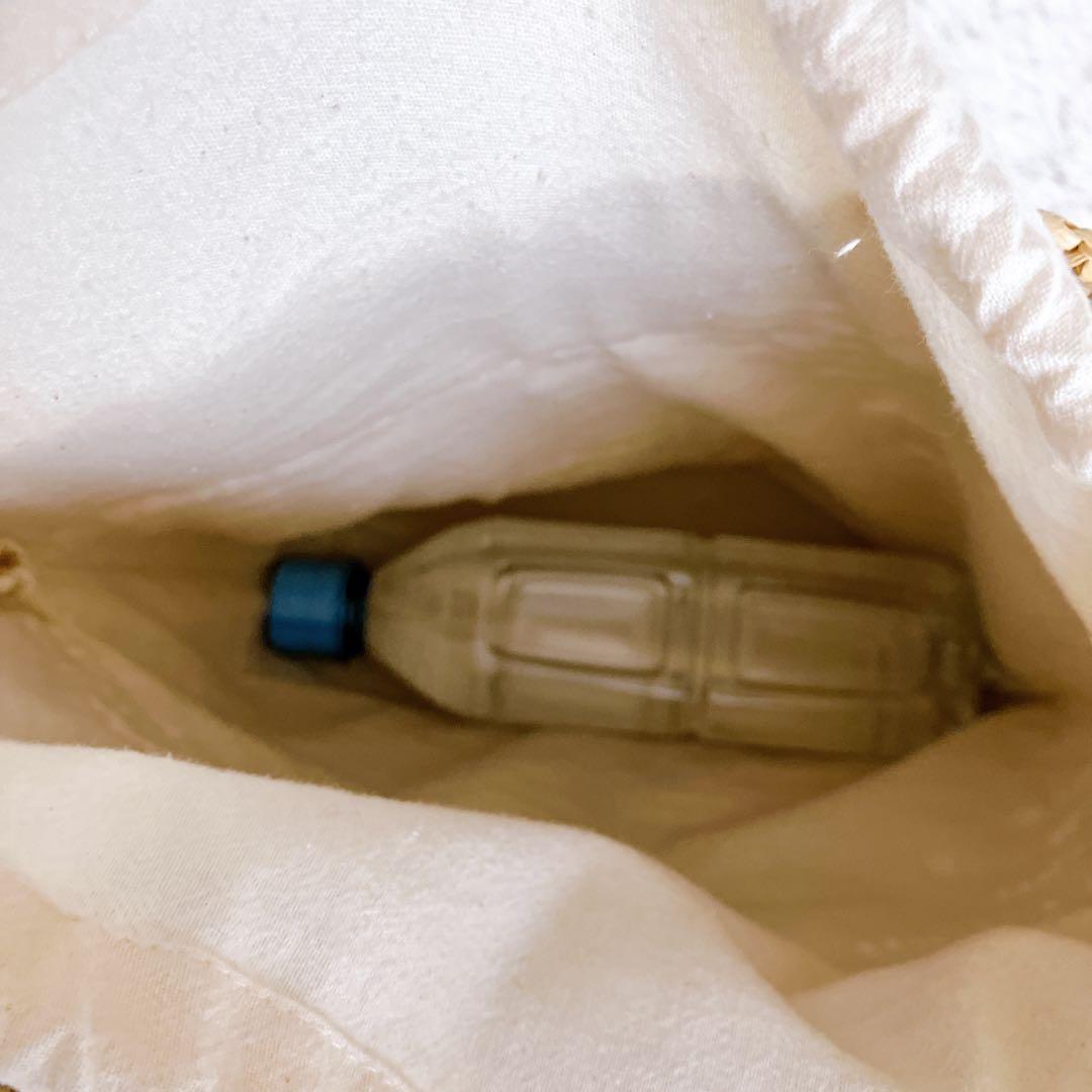 vanessabruno ショルダバッグ ラフィア レザーベルト 巾着付 かご