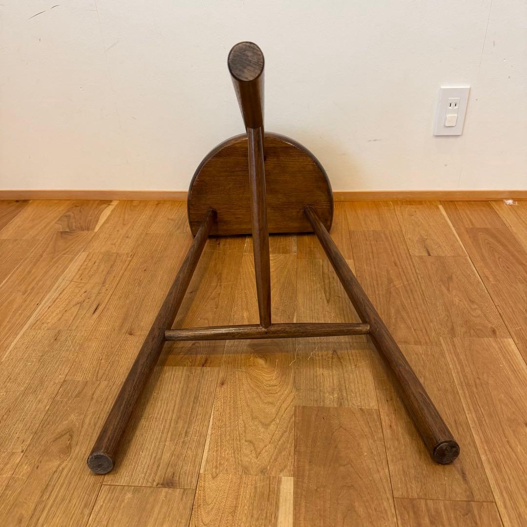 ハイスツール カウンターチェア 木製スツール ダークブラウン 英国 オーク