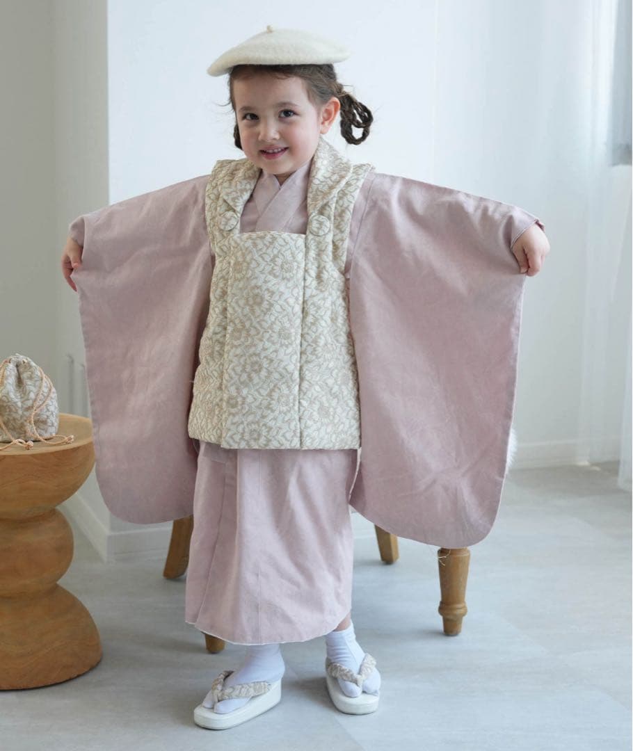 七五三　３歳　被布コート　女の子 utatane ゴブラン調　お正月　正月