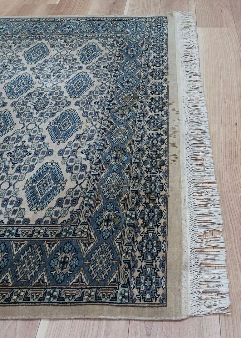 Y3359 パキスタン絨毯 ウール 手織り 大判179×125㎝