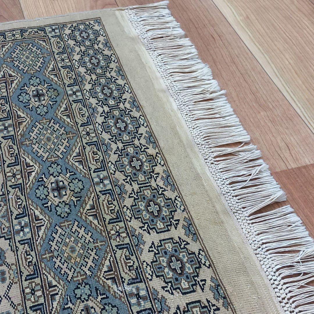 Y3359 パキスタン絨毯 ウール 手織り 大判179×125㎝