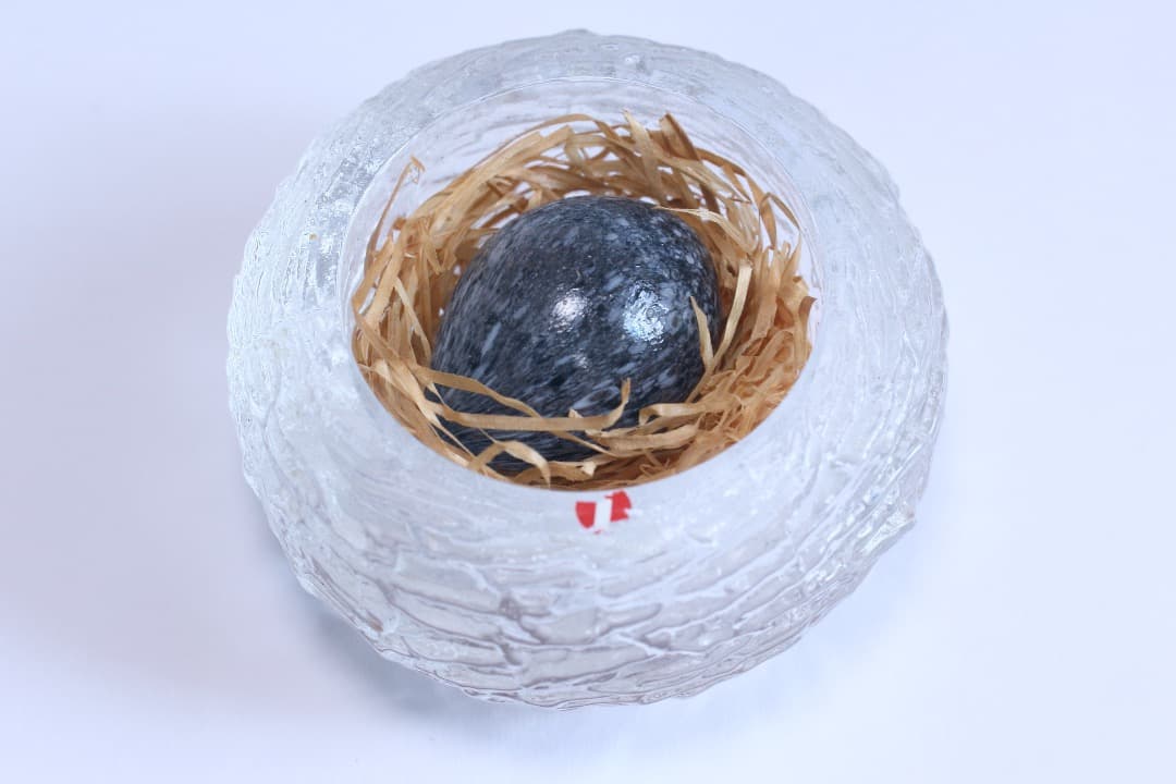 4685  鳥の巣　キャンドルホルダー　ガラス　オブジェ　イッタラ