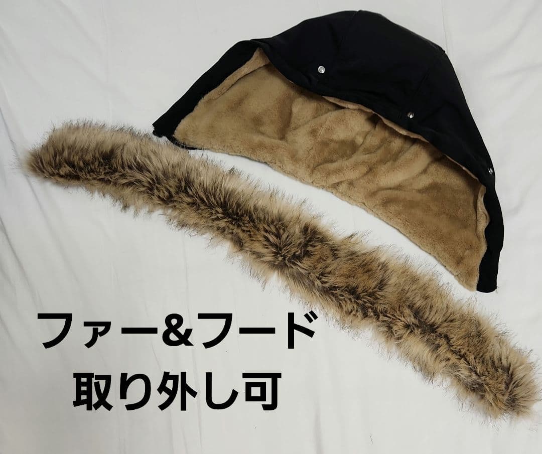 ZARA モッズコート ボア ブラック ファー付きLサイズ コメント必見