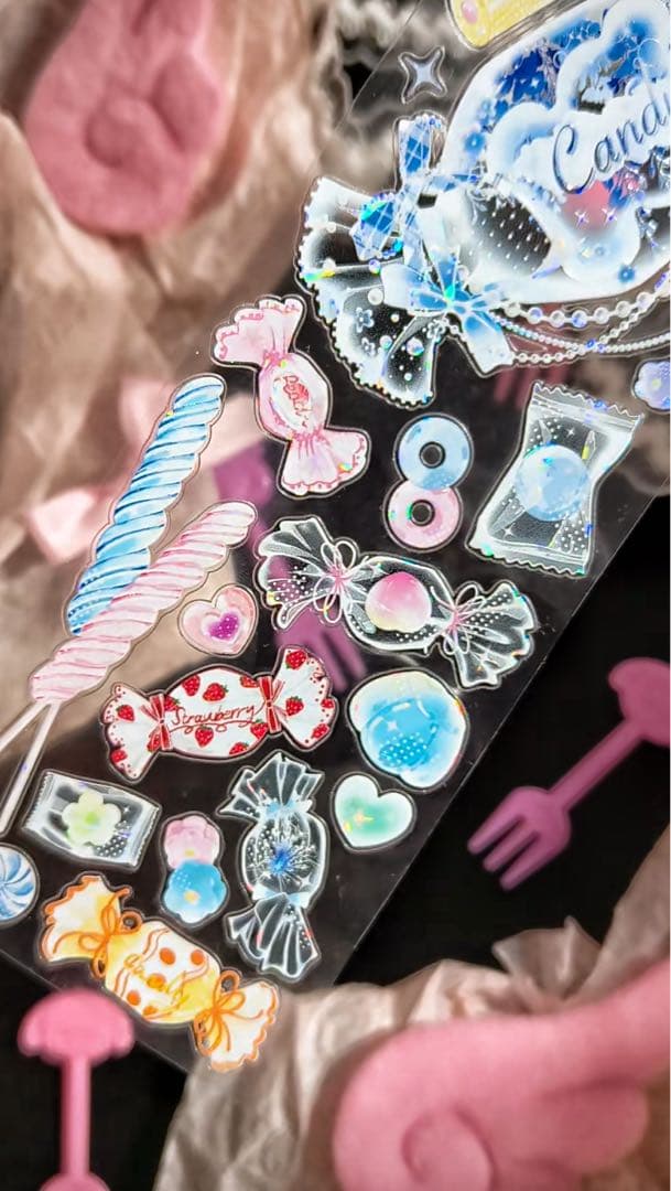 【9448】海外　5m巻貝殻光カッティング　マスキングテープ　キャンディ　装飾系