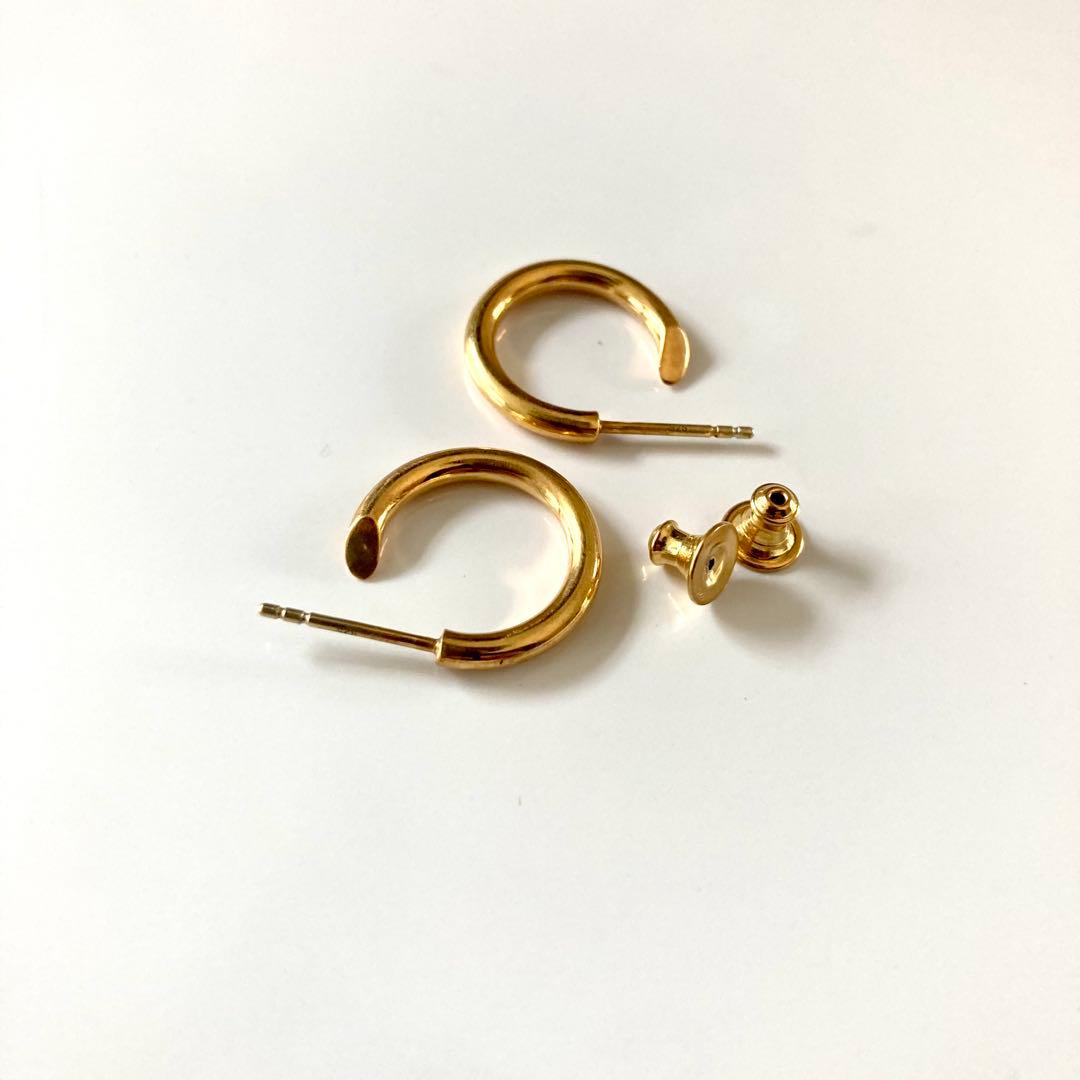 両耳　2.5×18mm ゴールド　18金　ピアス　シルバー925
